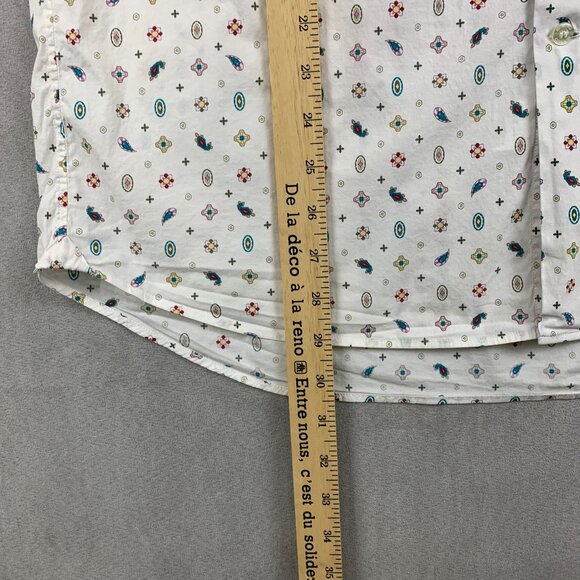 Etro Mens Shirt 42 Large White Paisley Print Button Up Long Sleeve Comfortetro - Picture 7 of 9